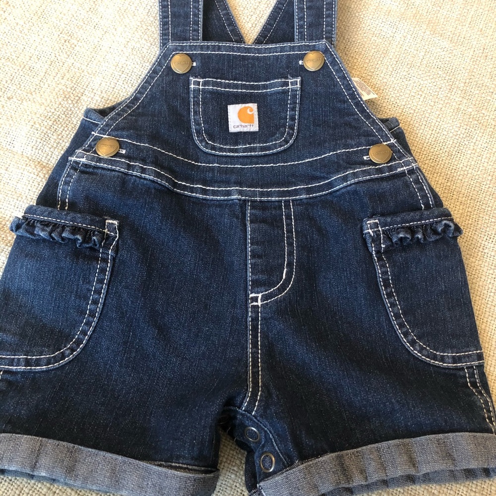 Carhartt overall shorts with ruffle pockets